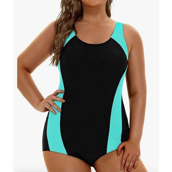 NEW Athletic 1 Pc Bathing Suit Tummy Control Slimming Swimwear 30 - Picture 1 of 6
